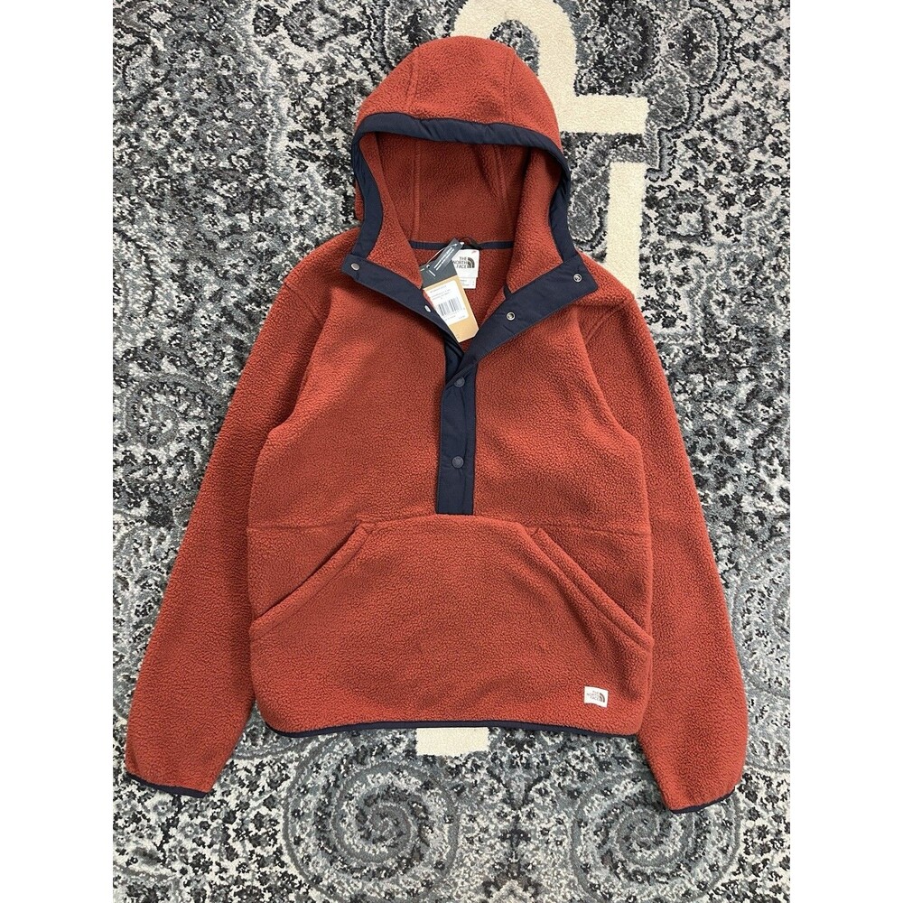 North Face Mens Carbondale 1/4 Snap Hoodie NWT Size S Brandy Brown Color
